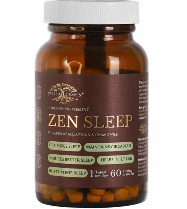 Зен Слип для здорового сна Мелатонин 5 мг Сакред Ливс (Zen Sleep Sacred Leaves) 60 таблеток