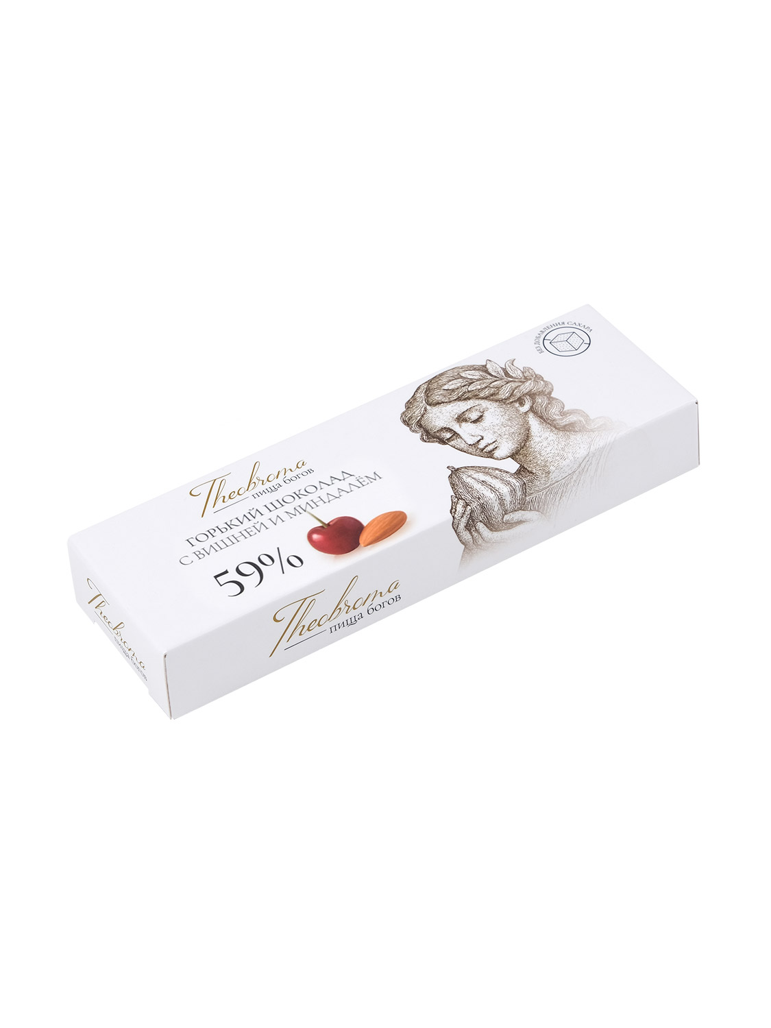 Горький шоколад 59% без добавления сахара с вишней и миндалем, Theobroma, 30 гр