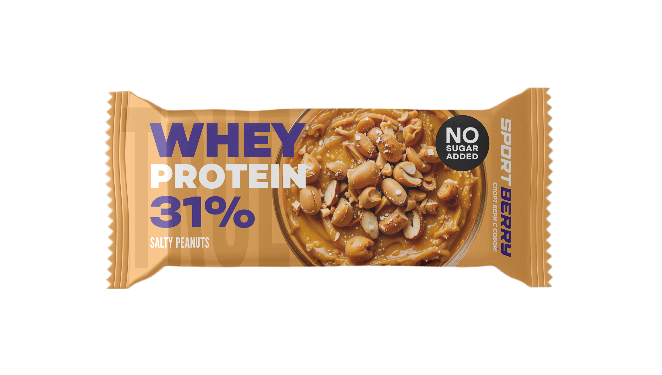 Батончик неглазированный Соленый арахис True, Sportberry, 40 гр