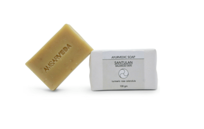 Аюрведическое мыло Сантулан с экстрактом куркумы, розы и календулы, Ayurvedic Soap SANTULAN, Amsarveda, 100 г