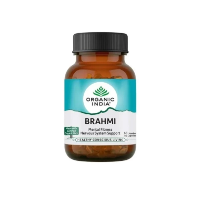 Брахми Органик Индия - тоник для мозга, Brahmi Organic India, 60 капсул
