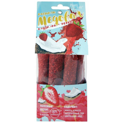 Медовая пастила PastiLab клубничная с кокосом, 70 гр
