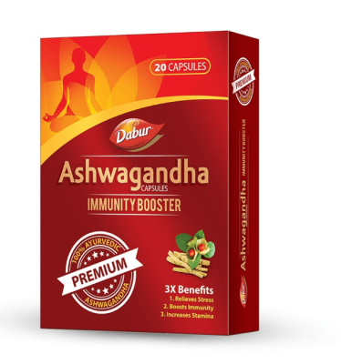 Ашвагандха Дабур, Ashwagandha, Immunity Booster, Dabur, 20 капсул