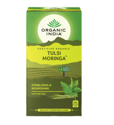 Чай травяной Тулси Моринга, Tea Tulsi Moringa Organic India, 25 пакетиков