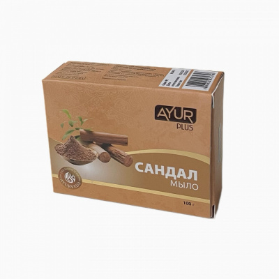 Мыло туалетное Сандал, Ayur Plus, 100 гр