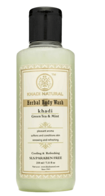 Гель для душа Зеленый чай и мята, Green Tea Mint Body Wash, SLS paraben free, Khadi, 210 мл