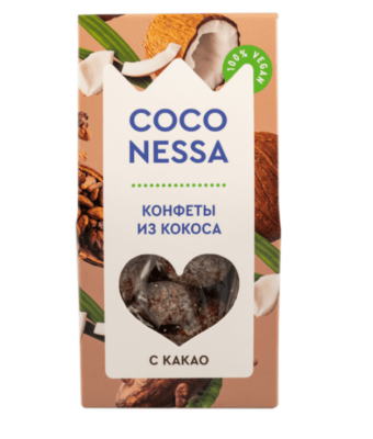 Кокосовые конфеты с какао, Coconessa, 90 гр