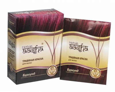 Краска для волос травяная Бургунд, Aasha, 60 гр