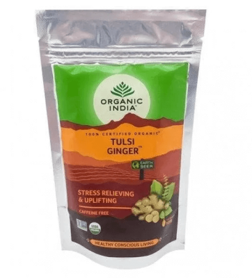 Аюрведический чай Тулси с имбирем, Tulsi Ginger, Organic India, 100 г