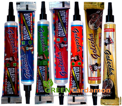 Хна в тюбике, набор Golecha, 7 тубов 