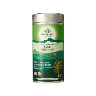 Чай Тулси натуральный, Tulsi Organic India, Original, 100 гр в жестяной банке