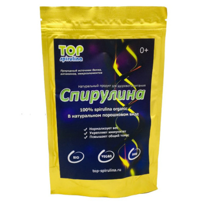 Спирулина Top Spirulina живая органическая в порошке, 100гр