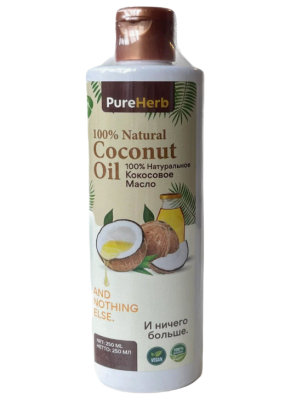 100% натуральное кокосовое масло, Pure Herbs, 250 мл