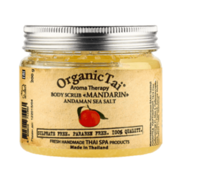 Скраб для тела на основе соли Андаманского моря, Мандарин, Organic Tai, 200 г