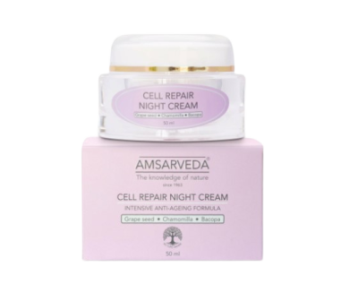 Специальный крем для клеточного восстановления ночной с алоэ вера, Cell Repair Night Cream, Amsarveda, 50 мл