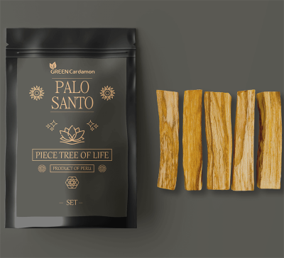 Палочка Пало Санто / Palo Santo благовония, священное дерево, Green Cardamon, 5 шт. 40-60 г