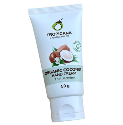 Органический крем для рук на кокосовом масле Тайский Жасмин, Tropicana, 50 мл