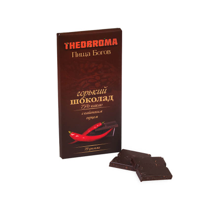 Шоколад горький 75% с кайенским перцем Theobroma пища богов 72 г