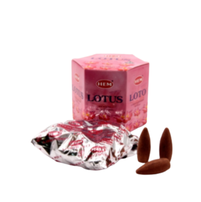 Благовония пуля, стелющийся дым конусы, Back Flow HEM Lotus Лотос, 40 шт