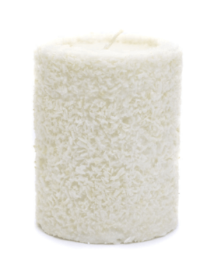 Эко-свеча ручной работы со стружкой мякоти кокоса и ванилью Rafaello d6-7 h9- 10см/круглая, Aromatte