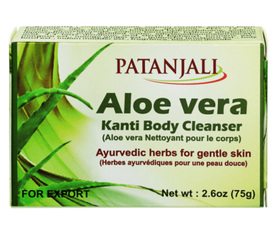 Мыло алоэ-вера Канти, Soap Aloe Vera Kanti Patanjali, 75 г