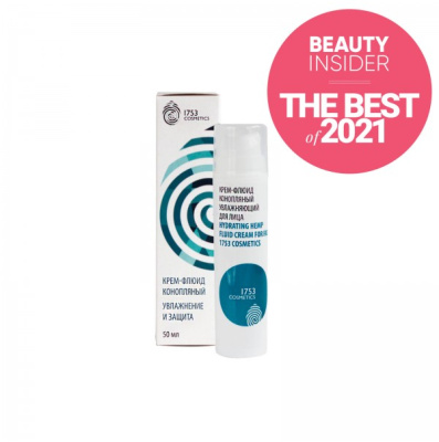 Крем-флюид конопляный увлажняющий для лица Hydrating Hemp Fluid Cream For Face, 1753 Cosmetics, 50 мл
