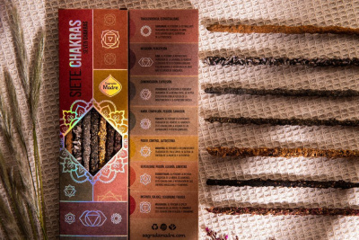 Благовония 7 Чакр, 7 Chakras Sagrada Madre, 7 палочек, 23 см