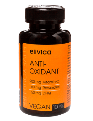 БАД Антиоксидант (Antioxidant), Elivica, 200 мл, 100 капсул