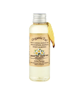 Масло для тела и аромамассажа Франжипани, Жожоба и Сладкий миндаль, 120 мл