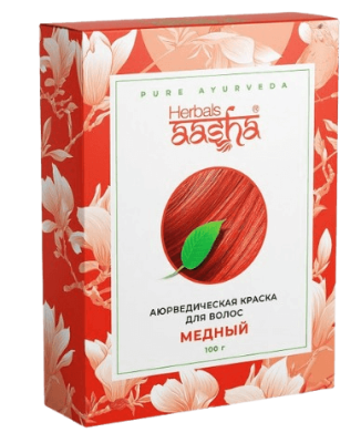 Аюрведическая краска для волос Медный,100 г. Aasha Herbals