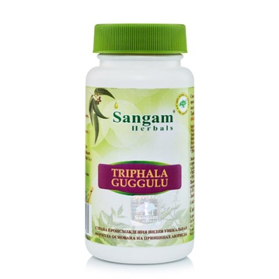 Трифала Гуггул Сангам Хербалс (Triphala Guggulu Sangam Herbals) 60 таб, 850 мг