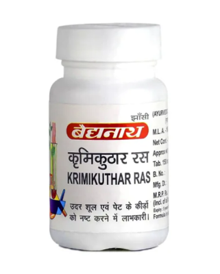 Кримикутхар рас - от паразитов, глистов, Krimikuthar Ras Baidyanath, 80 таб