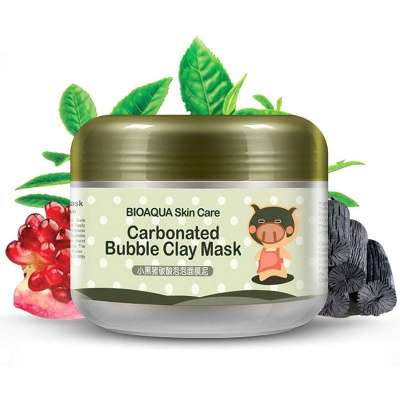 Маска для лица глиняно-пузырьковая очищающая Bioaqua, 100 гр