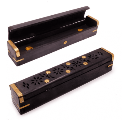 Подставка под благовония Пенал, черный, 30 см