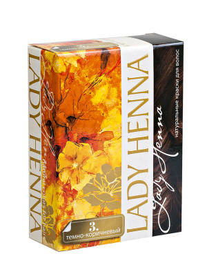Темно-коричневая краска на основе хны Леди Хэнна (Lady Henna), 6х10 гр