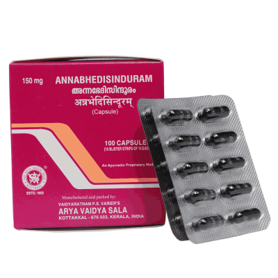 Аннабедисиндурам (Annabhedisinduram), Kottakkal, при анемии, 100 капс