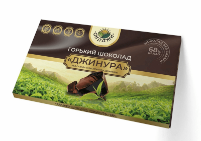 Горький шоколад Джинура без сахара, 68% какао, 50 гр