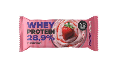 Батончик неглазированный Клубничный Йогурт True, Sportberry, 40 гр