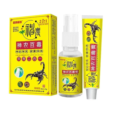 Мазь + спрей для лечения кожных заболеваний Шен Но Бай Ду, 15 г + 30 мл