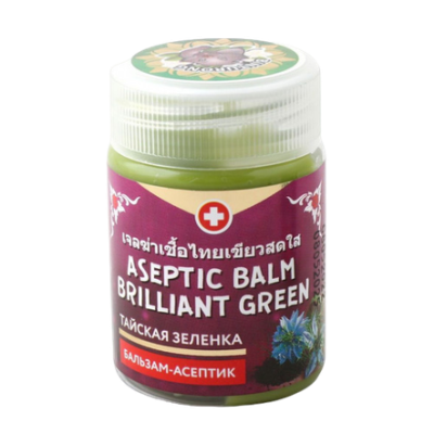 Тайская зеленка с экстрактом Черного тмина (Aseptic Balm Brilliant Green, Binturong), 50 г
