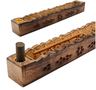 Подставка под благовония под все виды Мышеловка Антик, Мангровое дерево, 26см-4см