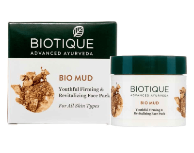 Глиняная маска для лица Bio Mud Youthful Firming & Revitalizing Face Pack, Biotique, 75 гр