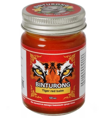 Бальзам Красный Тигр, Binturong Tiger red Balm, 50 гр