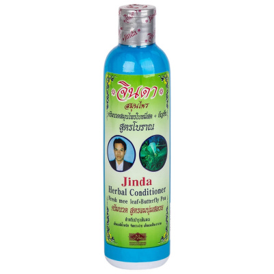 Травяной Кондиционер от выпадения волос Джинда Jinda Herbal Conditioner Fresh mee leaf + Butterfly Pea, 250 мл