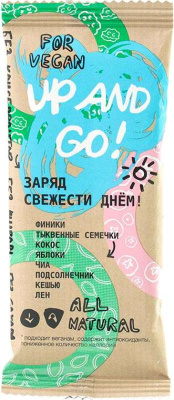 Батончик Up And Go, заряд свежести днем, 45 гр