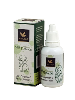 Масло от простуды цитрусовое с имбирём и тулси Cold N Flu Veda Vedica 30 мл