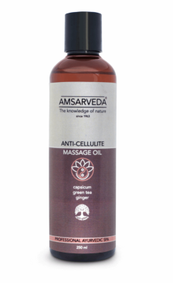 Антицеллюлитное массажное масло с имбирем и стручковым перцем Anticellulite Massage Oil, Amsarveda, 250 мл