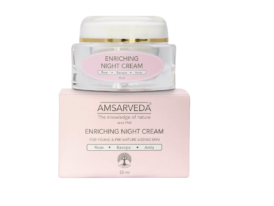 Питательный крем для лица ночной с экстрактом бакопы монье, амлы и розы Enriching Night Cream, Amsarveda, 50 мл