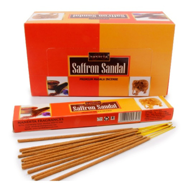 Благовония масала Нандита Красный Сандал и Шафран Nandita, 15 гр