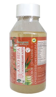 Сок Алоэ Вера с кусочками Алоэ Органик, Sangam Herbals, 500 мл